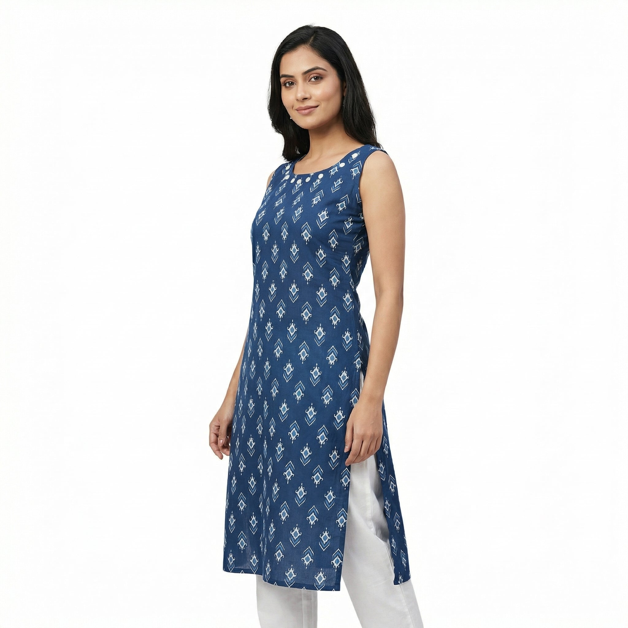 Anani Floral Rust Long Kurti for Women