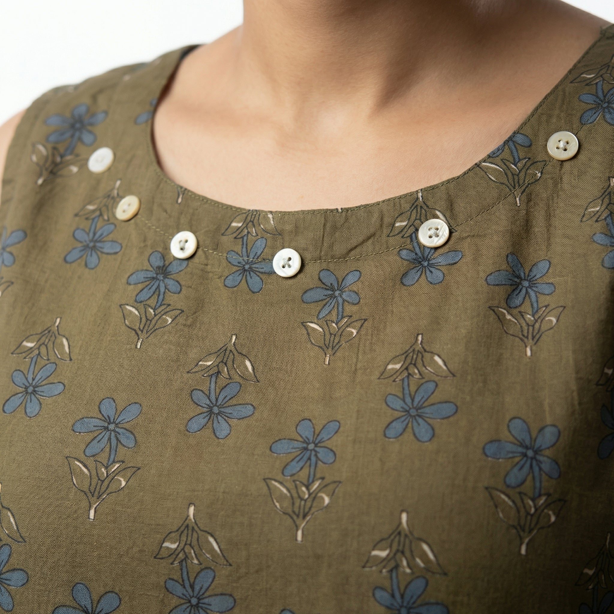 Anani Floral Rust Long Kurti for Women