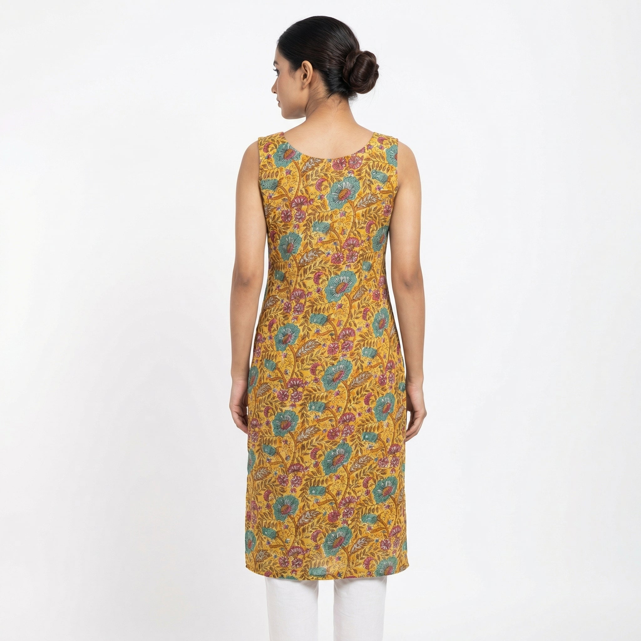 Anani Floral Rust Long Kurti for Women