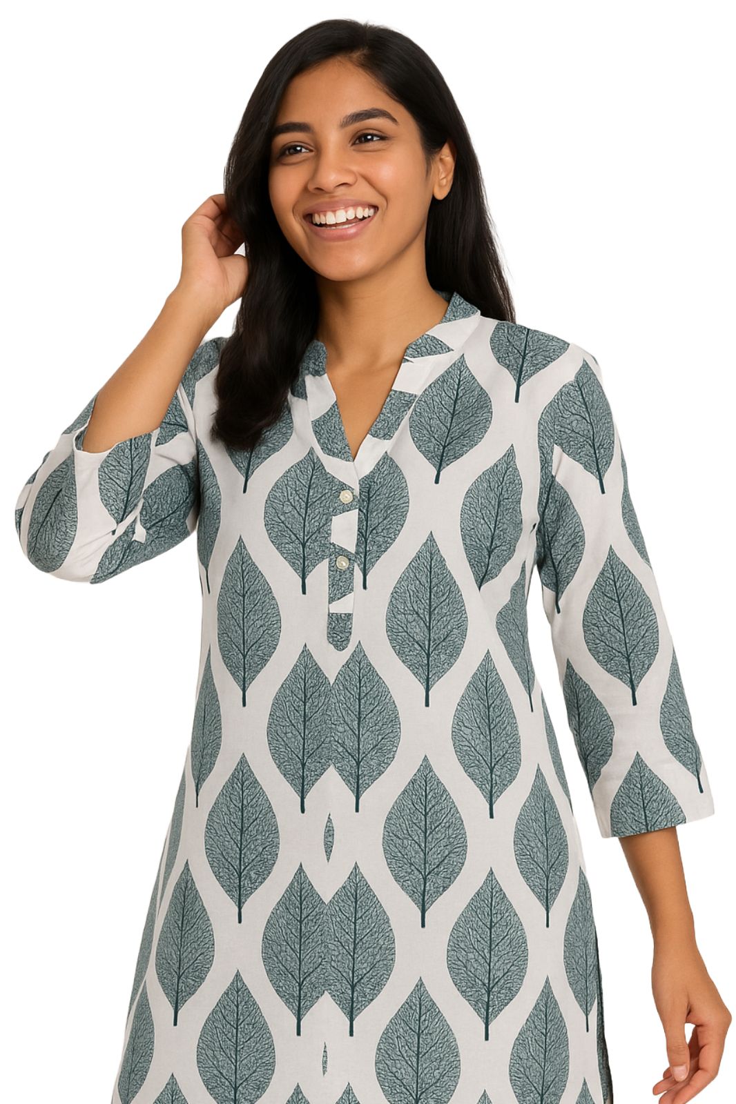 Holter Neck White Short Kurti