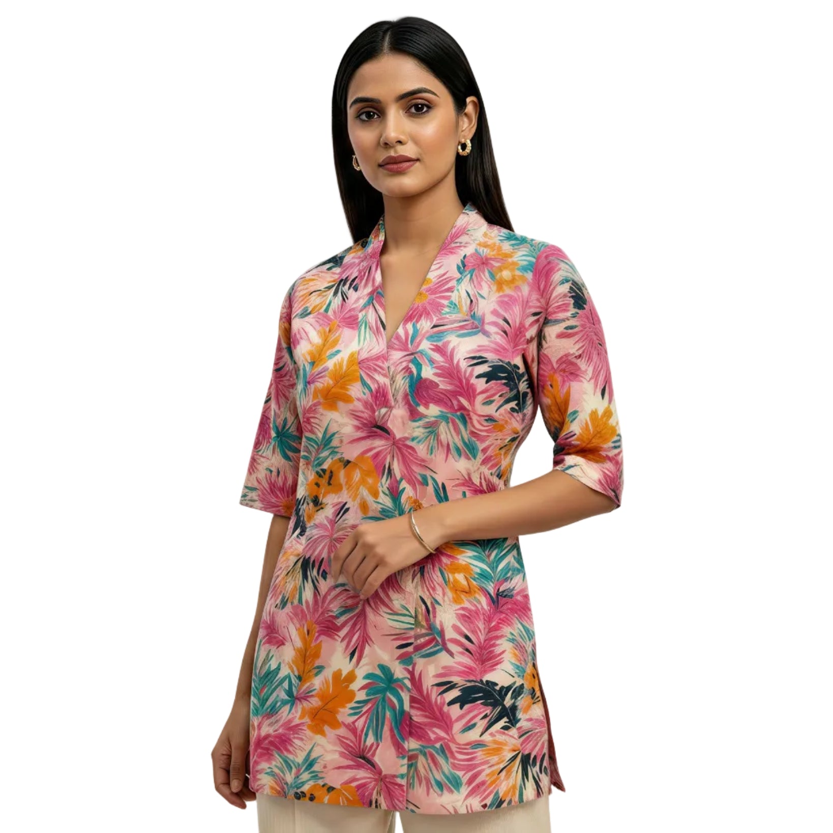 Holter Neck Multicolour Short Kurti