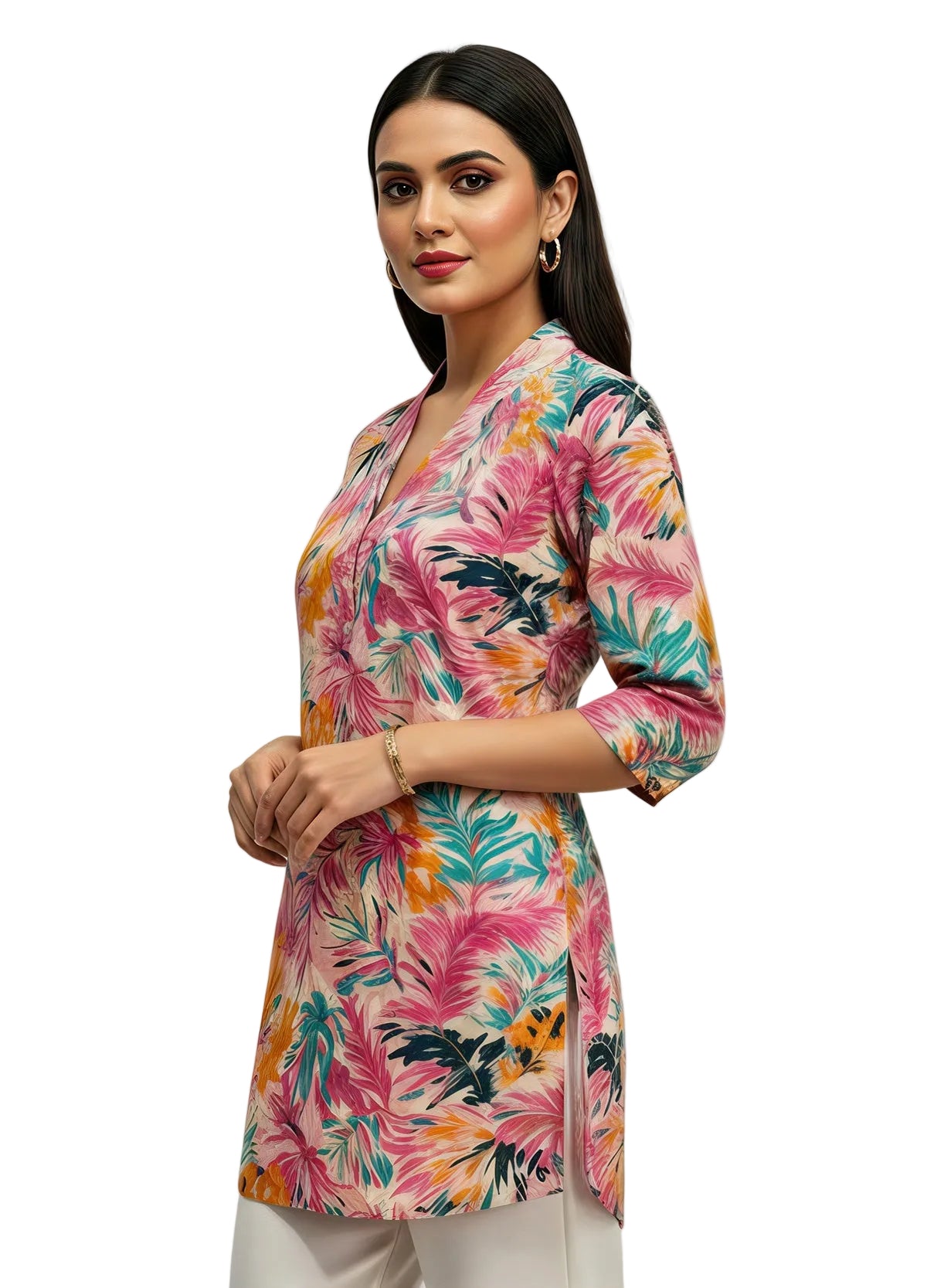 Holter Neck Multicolour Short Kurti