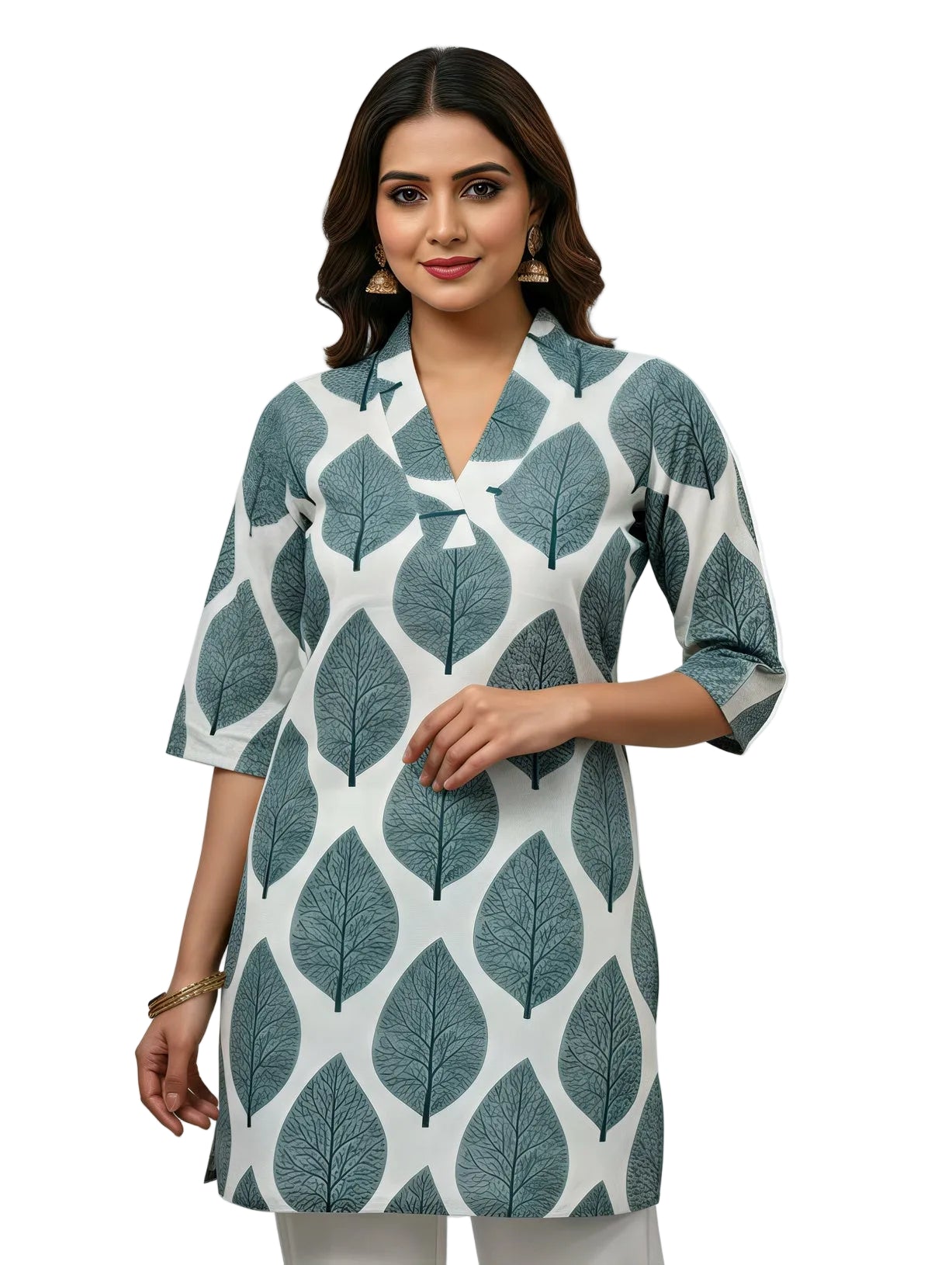 Holter Neck White Short Kurti