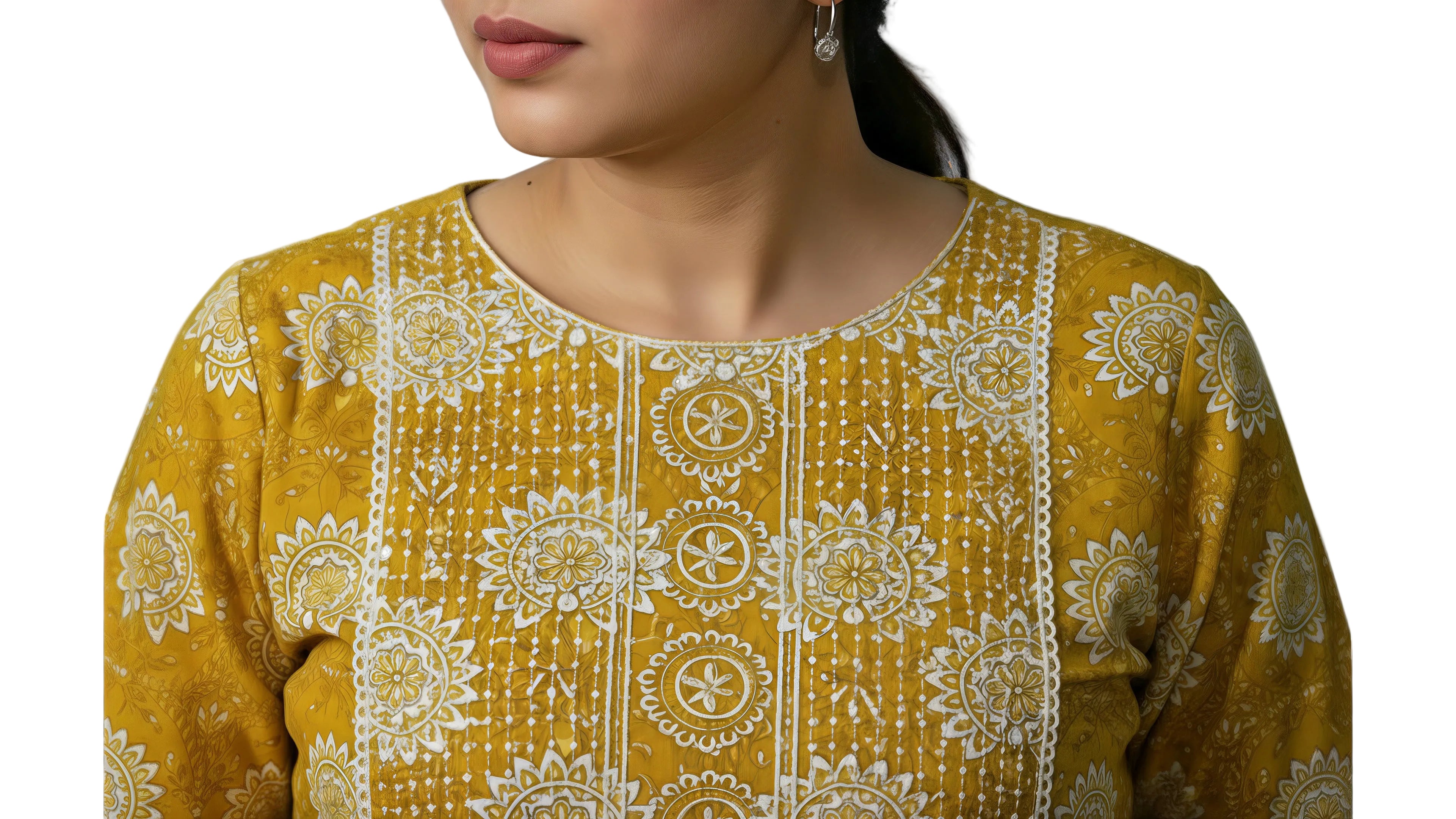 ANANI Women’s Pure Cotton Printed Kurta Palazzo with Dupatta Set | Round Neck Straight Fit