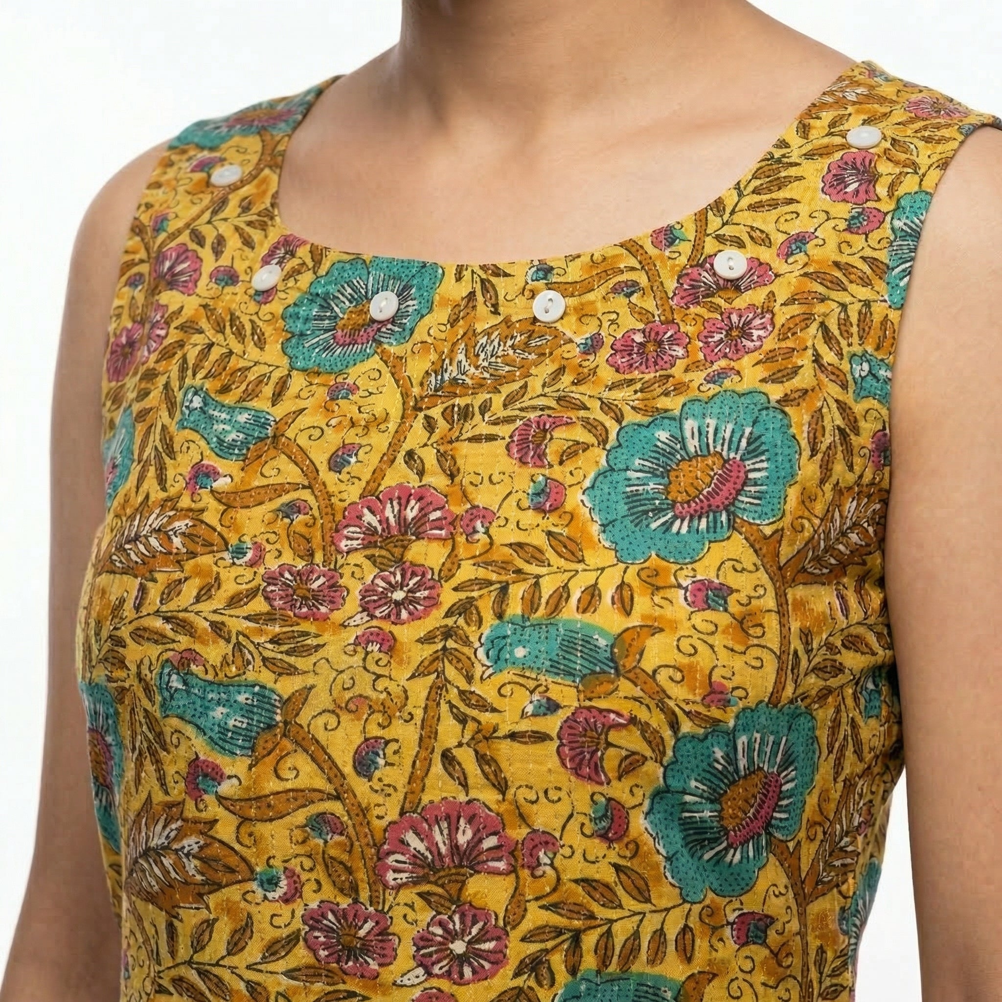 Anani Floral Rust Long Kurti for Women